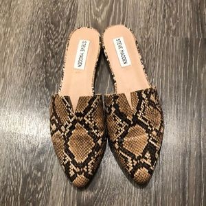 Steve Madden Ally Snake-Embossed Slip-On Mules
